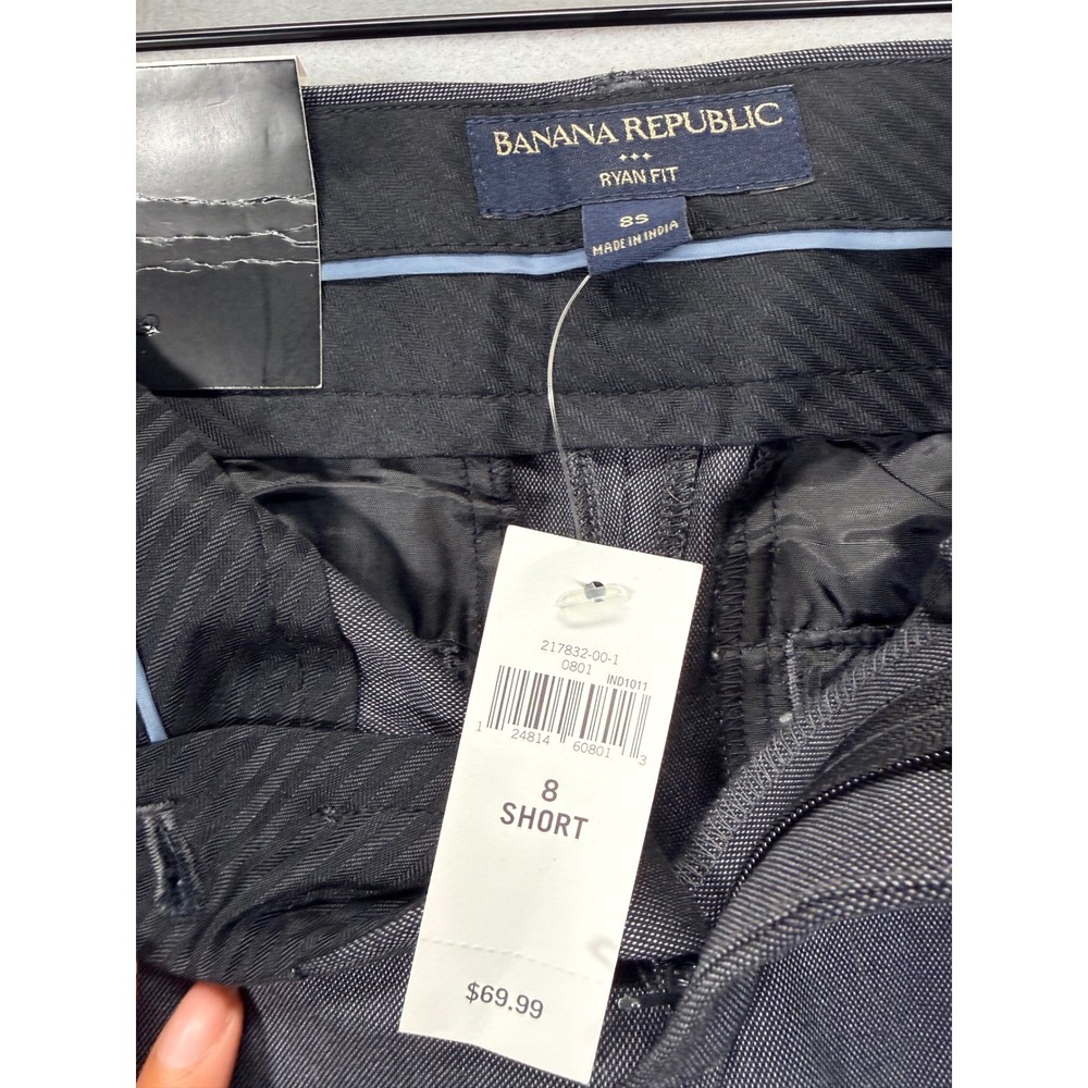 Banana Republic Ryan Fit Gray Straight Leg Dress 8 Short Preppy Classic Trousers - Picture 2 of 7